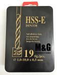 19PCS Jobber Drill Bits Black Gold Finishing Metal Box And Rose Plastic Packing