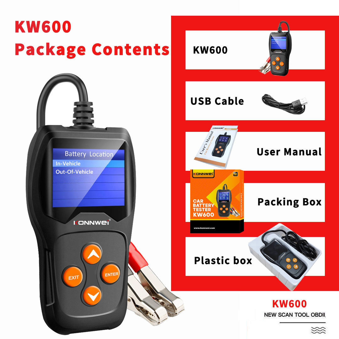 Portable Car Engine Diagnostic Machine Start Charging Test KW600 With Lifetime Free Update Service