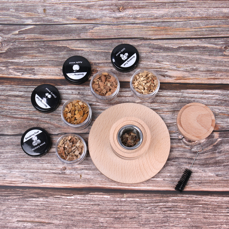 Wood Cocktail Smoker Kit Bourbon Old Fashioned Smoker Set Include Four Flavors Wood Chips for Drink Whiskey Smoker Gifts For Men