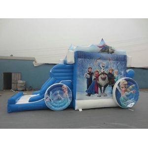 Amazing Frozon Princess Inflatable Combo , Blue carriage Inflatable Bouncer