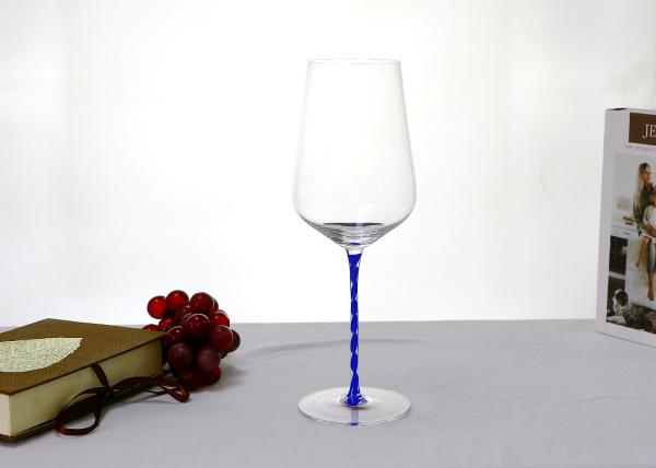Buy cheap OEM Lead Free Crystal Wine Glasses , Slender colored Stem 20 Ounce Wine Glass from wholesalers