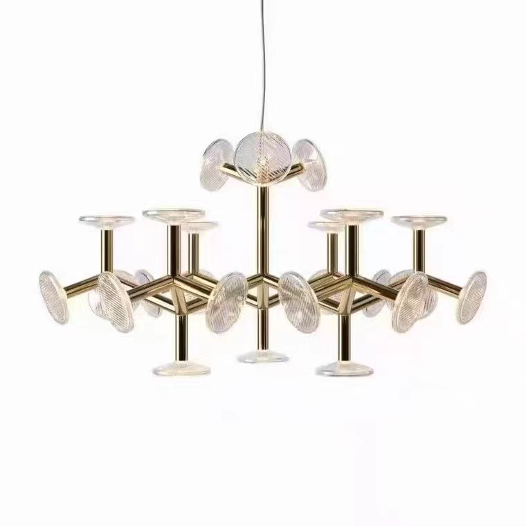 Glass Chandelier Ceiling Luxury Interior Led Design Modern Hanging Lamps Pendant Light