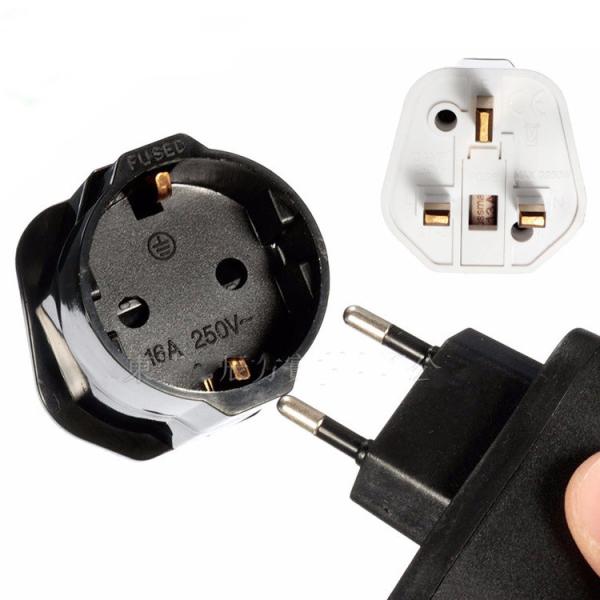Buy cheap CCC CE AC Travel Plug Adapter White Black European To British Conversion from wholesalers