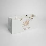 Customised Small Carry Paper Shopping Bags With Bow Tie Ribbon Handle Customer's