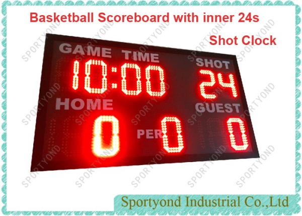 Electronic Scoreboard for Basketball Sports with Built-in 24 Shot Clock and