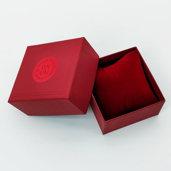 Buy cheap Single Personalised Red Velvet Jewellery Ring Box With Texture Surface Cardboard from wholesalers
