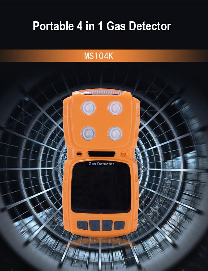 Toxic And Harmful Portable Multi Gas Detector MS104K Four In One