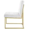 Buy cheap Luxury Home White Upholstered Dining Chairs With Gold Legs from wholesalers