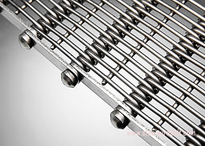Heavy Duty Flex Wire Mesh Conveyor Belt Eye Shape Heat Resistant For Cooling