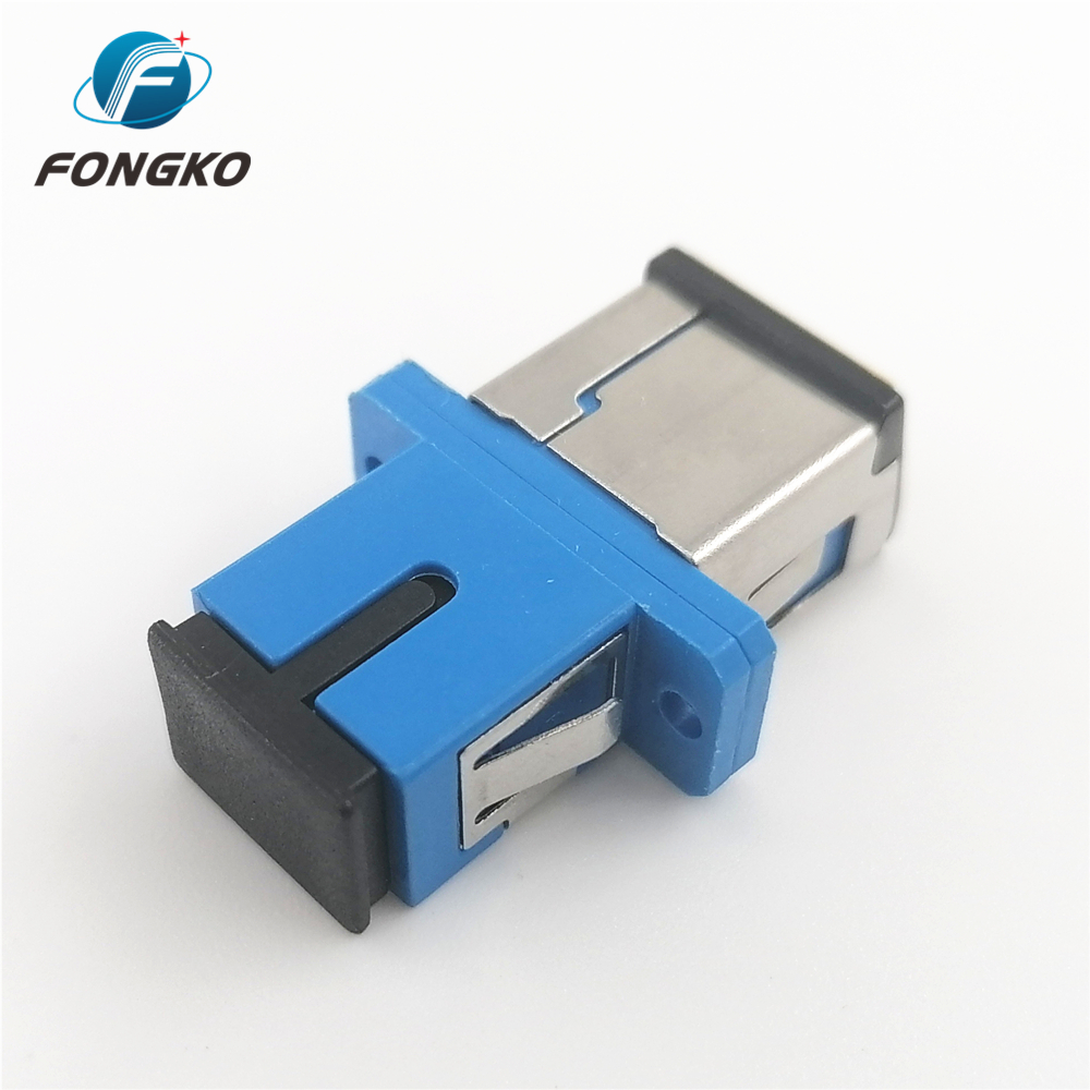MM SC UPC Blue Simplex Fiber Optic Adapter With Shutter For FTTX Network System
