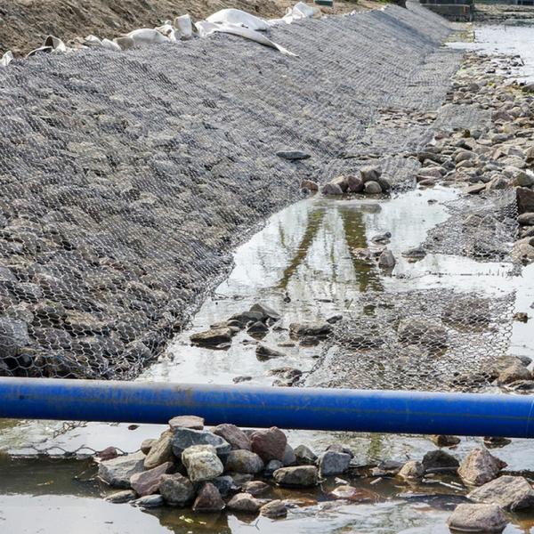 Buy cheap Reinforced Rock Gabion Wall Flood Defense Hydraulic Project Zinc Coated Mesh CE Certified from wholesalers