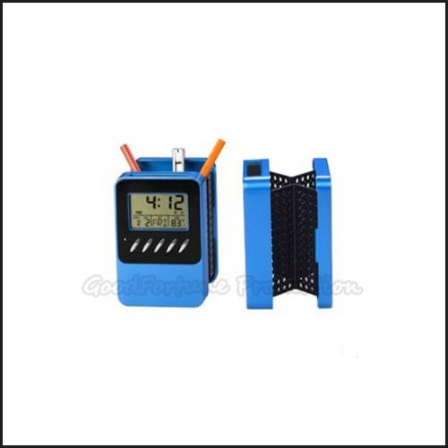 Buy cheap Hot Sale Promotional printed logo fold desk table pen holder temperature week date time from wholesalers