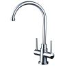 Buy cheap Dual handle Kitchen hot cold water mixer tap stainless steel 304 sink wash faucet from wholesalers