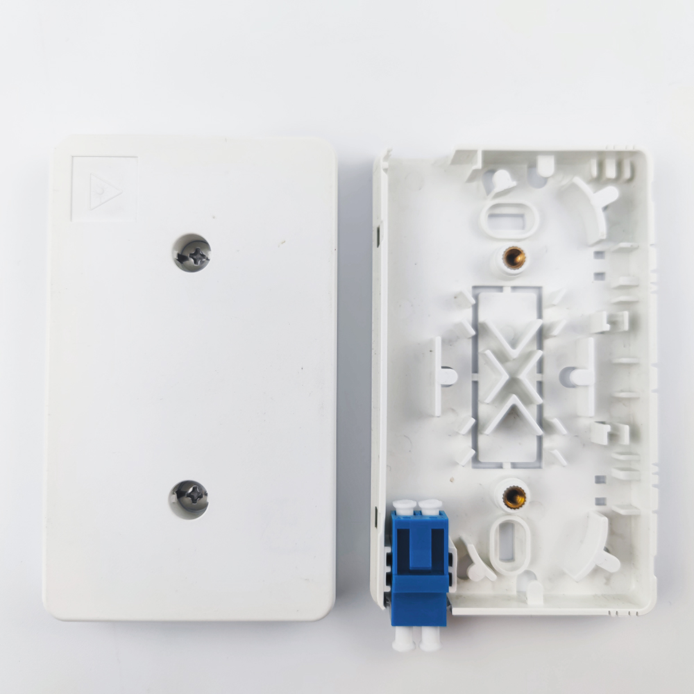 ABS 2 Cores LC UPC Plastic Fiber Optic Faceplate Socket Panel for Indoor FTTH Network