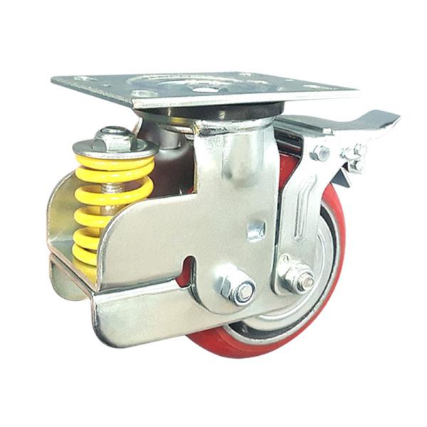 5-Inch, 6-Inch, 8-Inch Spring Shock-Absorbing Casters, Shock-Resistant, Wear