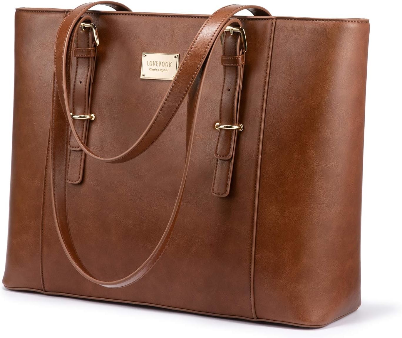 LOVEVOOK LAPTOP BAG FOR WOMEN, STRUCTURED LEATHER COMPUTER BAG, PROFESSIONAL WORK TOTE PURSE, TEACHER/ATTORNEY’S CHOICE,