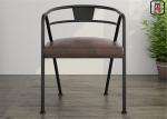 Loft Design Industrial Style Metal Restaurant Chairs With Leather Seats Arm