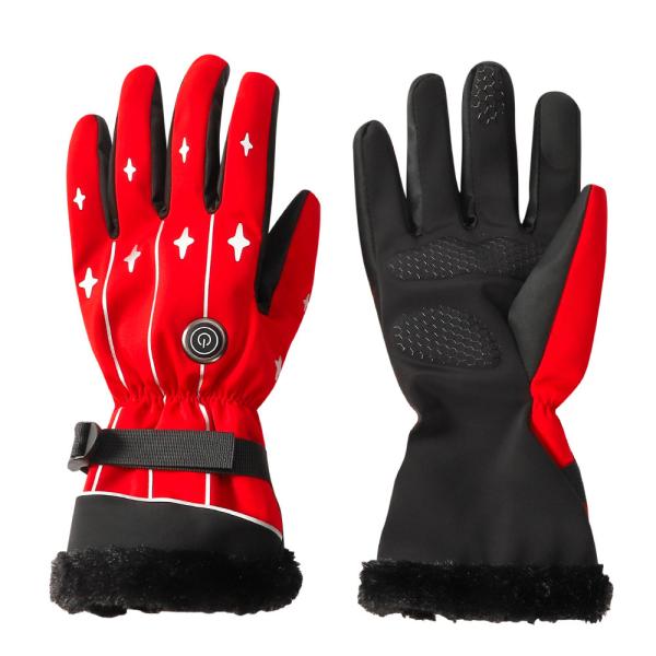 3.7V Rechargeable Battery Heated Ski Mittens Heated Ski Gloves Womens Lycra