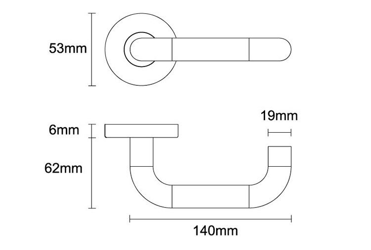 EN1634-1:2014 door lever handles-size