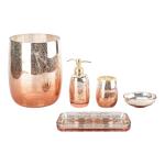 Bathroom Accessories Set Ombre Mercury Orange Gold Pump Soap Dispenser Tumbler