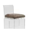 Buy cheap Modern Armless Clear Acrylic Bar Stools Bar Chair With Brown Leather Cushion from wholesalers