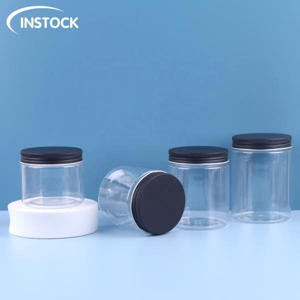 Buy cheap 50ml-500ml Round Plastic PET Jars , Clear Plastic Cosmetic Containers Cream Jar from wholesalers
