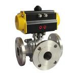 Standard Stainless Steel Pneumatic Actuated Flanged Ball Valve with Flange