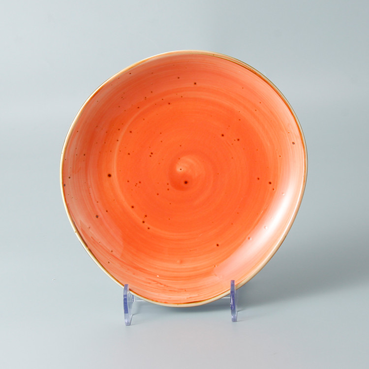 Color Glazed 20pcs Orange Dinner Set For Party Events