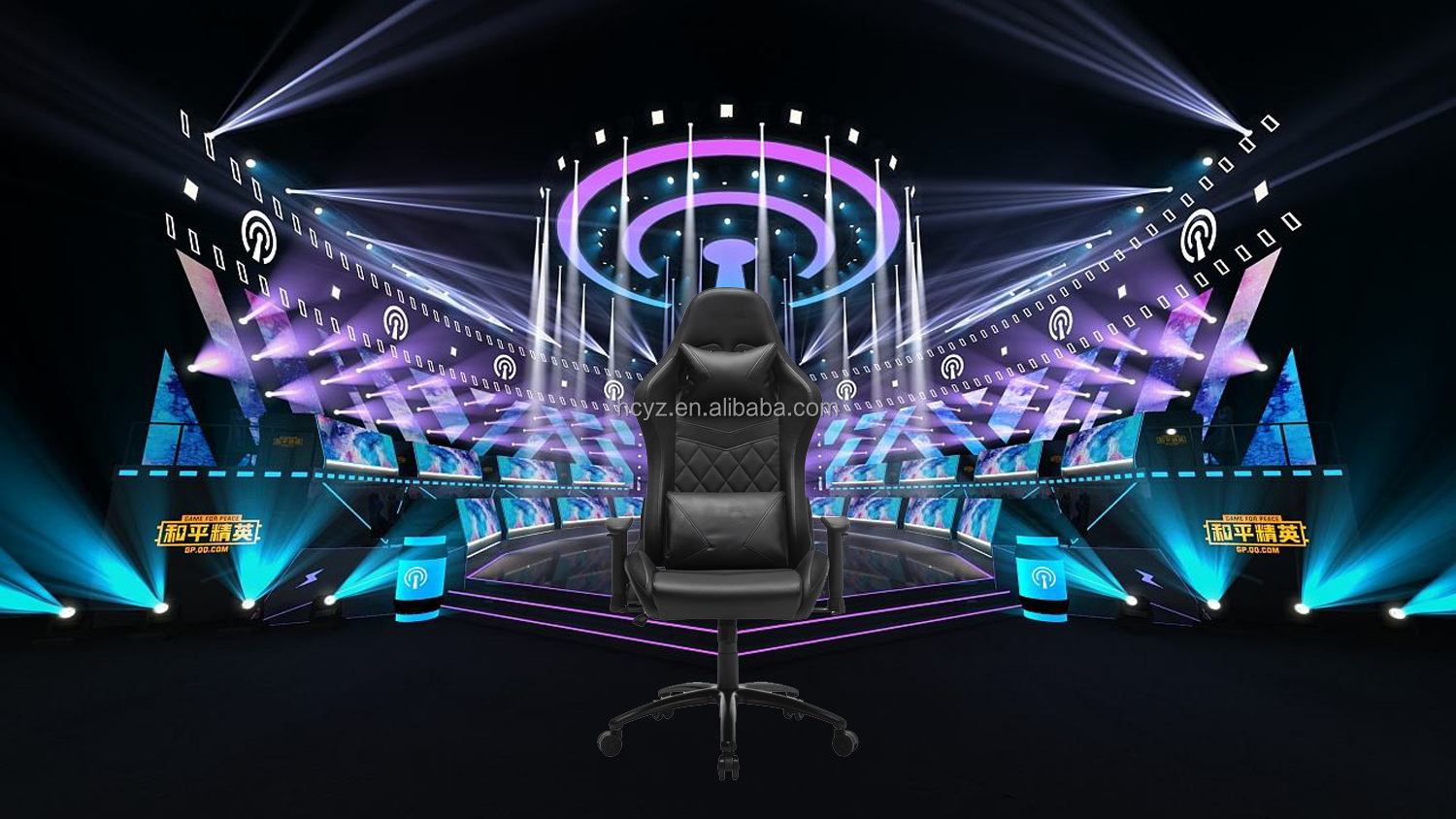 Y-SEATER Executive Chair RGB LED Light PU Leather Racing Gamer Chair with Gaming Lamp