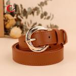 Standard Length Black Women'S Belt Fashion Business Style Gold Belt Buckle