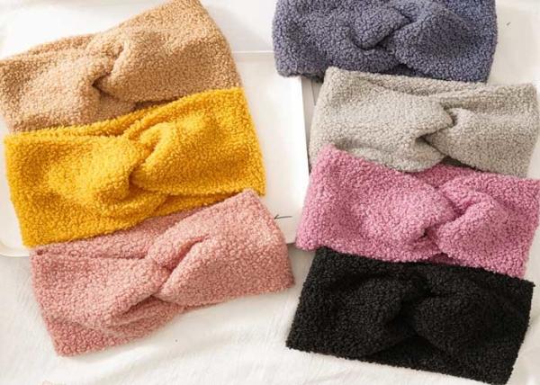 Buy cheap Heavy wide cashmere black hair band geometric Korean wave shampoo hair accessories autumn/winter cross headband from wholesalers