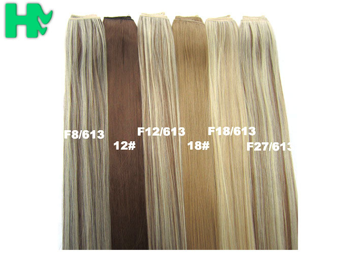 Double Weft Synthetic Clip In Hair Extensions Full Cuticle In Same Direction 200 Gram