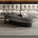 OEM Stainless Steel Contemporary Round Coffee Table With Metal Base