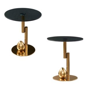 Buy cheap Mod Black Stainless Steel Glass Top Coffee Table Stylish Aesthetic product