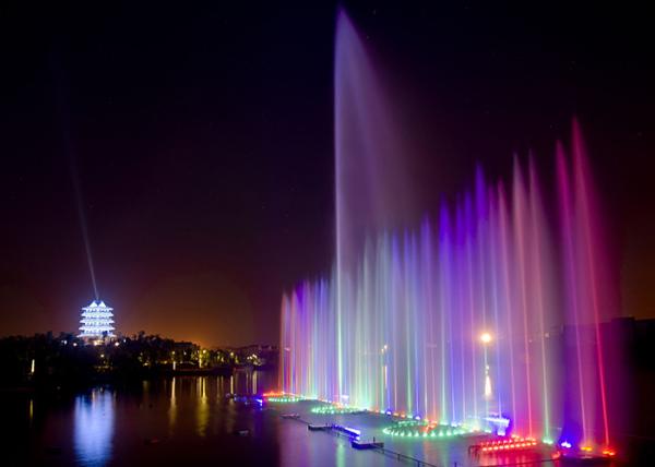 Color Change Outside Musical Water Fountain Stainless Steel Dancing Fountain On