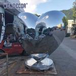 170cm Large Outdoor Garden Forged Metal Abstract Heart Shaped Stainless Steel