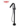 Buy cheap Single Lever Floor Mounted Freestanding Bathtub Faucets With Diverter Matt Black Brass OEM from wholesalers