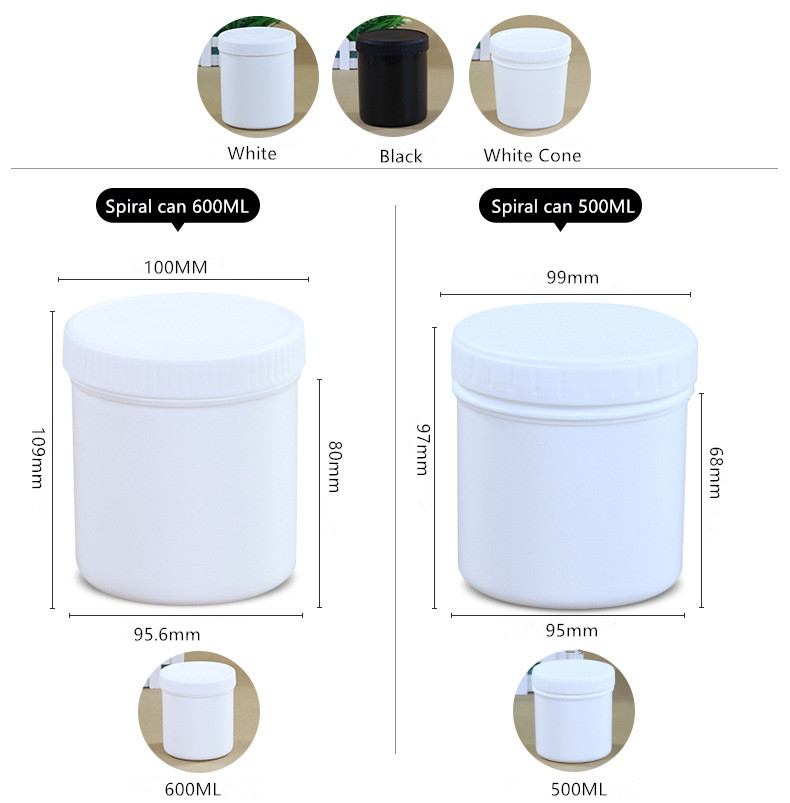 500ml Chemical Powder Plastic Jar Screw and Inner Lid Food Grade 100% Virgin Material