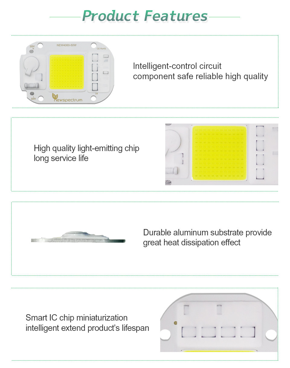 6000K Full Spectrum Cob Led Chip 50W 30W For DIY Flood Light
