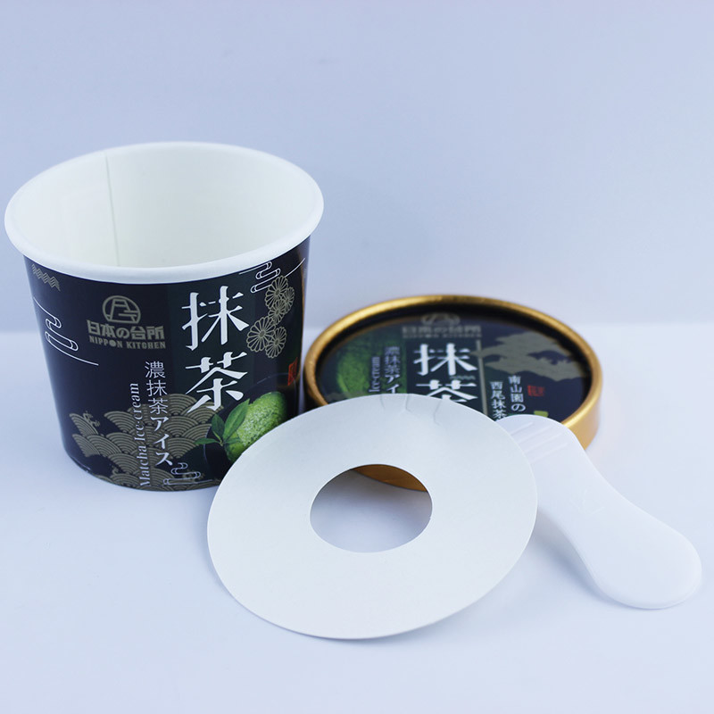 Printing 4oz Ice Cream Paper Cup With Lid 120ml Disposable Customized