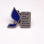 Embossed Metal Gold Plated Lapel Pins , Hard Enamel Badges Shaped Custom