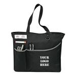 Recycled Custom Black Polyester Tote Bags Logo Printed For Travel