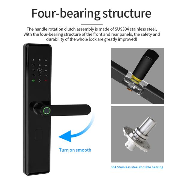 Fingerprint Tuya Smart Door Lock Remote Control Unlock Touch With Voice Prompts
