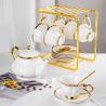 Buy cheap Luxury Tea Set Gold Ceramic Tea Pot and Tea Cup Set for Afternoon Coffee from wholesalers