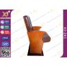 Buy cheap Brown Leather Low Back Auditorium Chairs With Self Weight Retracting Seat from wholesalers