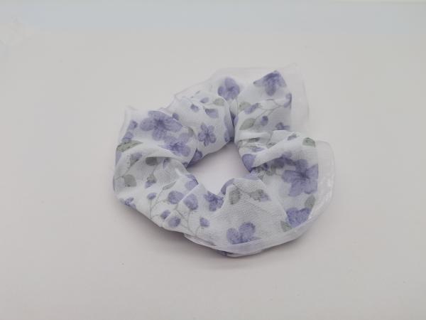 Buy cheap Purple Flower Patterns Scrunchie For Women , Fabric Hair Accessories For Sale from wholesalers