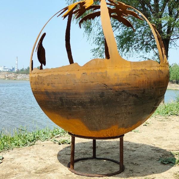 Buy cheap Home Decor Patio Small Fire Pit Sphere Outdoor Wood Burning Fire Pit Table from wholesalers