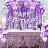 Buy cheap Birthday Party Decoration Balloon Set Purple Balloon Rain Curtain Silver Happy Birthday Balloon Supplies Set from wholesalers