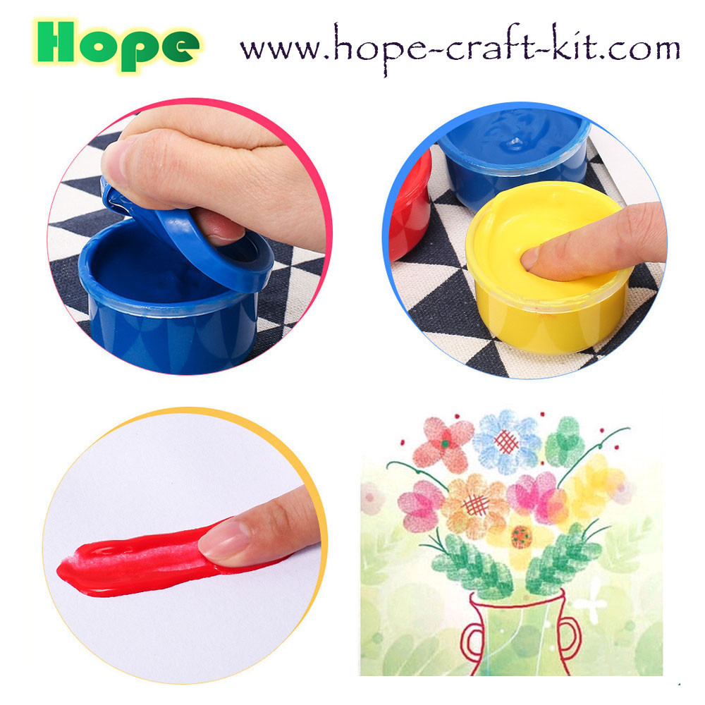 Non-toxic Finger Paint / Poster Paint 4 Colors, 6 Colors, 8 Colors set washable for kids diy painting water color paint