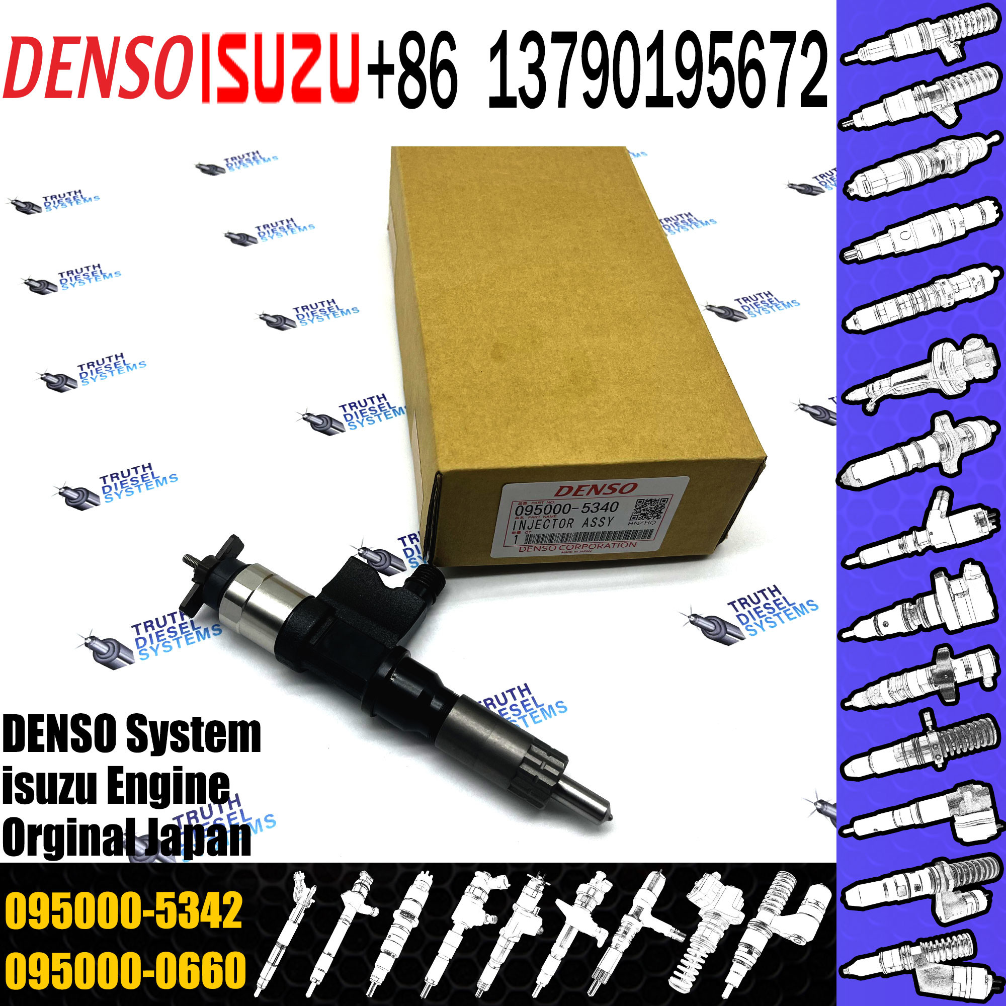 Hot Sale Diesel Engine Fuel Injector 095000-5341 Fuel Injector Assembly 095000-5345 095000-5342 095000-5344 For ISUZU 4H